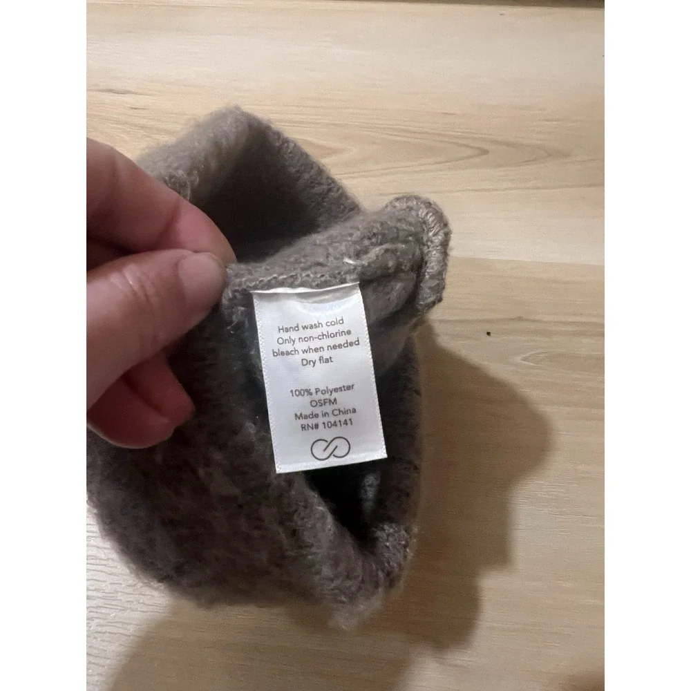 NWT Calia Luxe Beanie Hat Women's One Size Dark Gray Taupe Soft Knit Winter OSFM